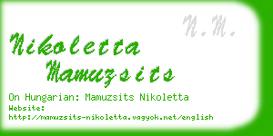 nikoletta mamuzsits business card